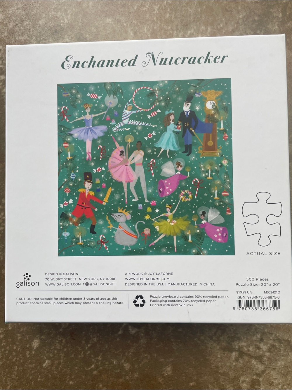 Galison Enchanted Nutcracker 500 piece Puzzle - Picture 3 of 4
